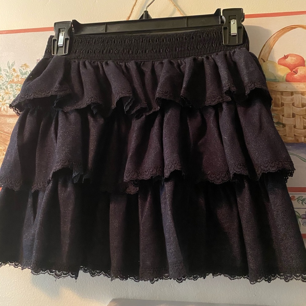 Rue21 Blue Ruffle and Lace Skirt.